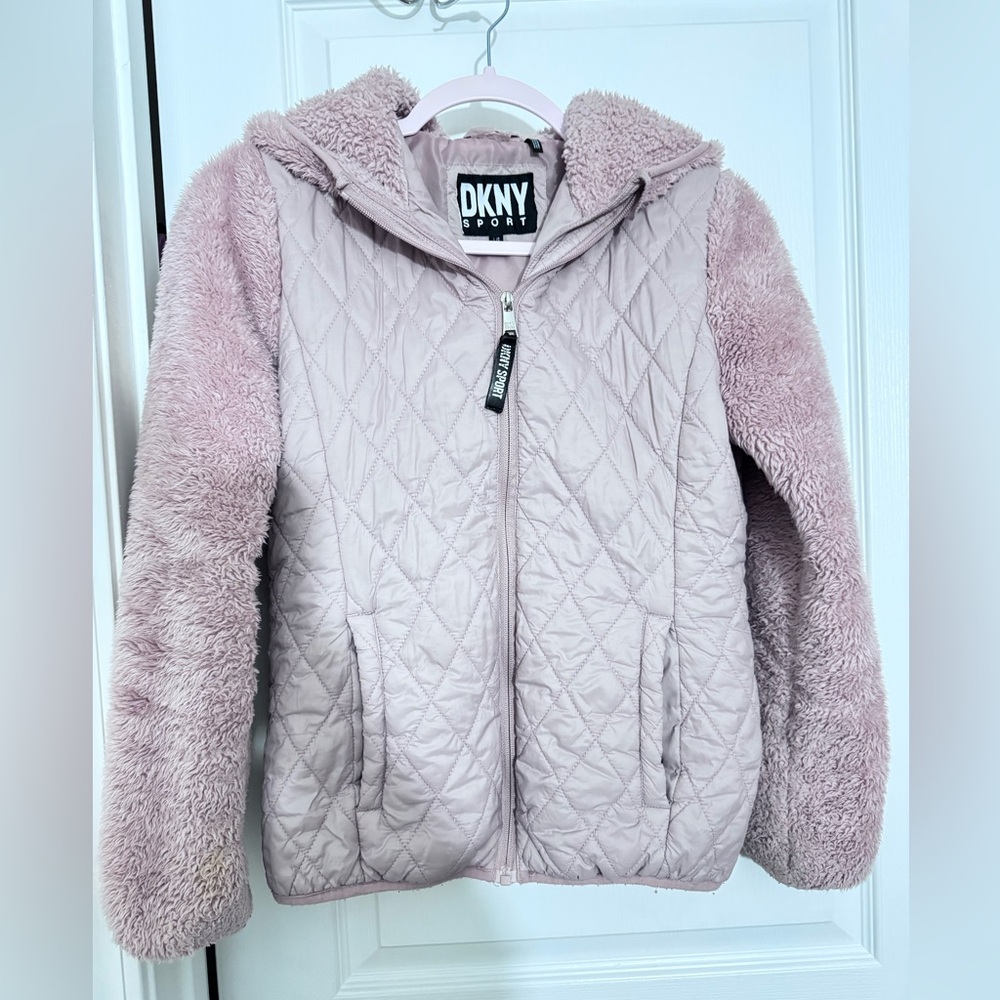 DKNY Kids Light Pink Quilted Puffer Jacket